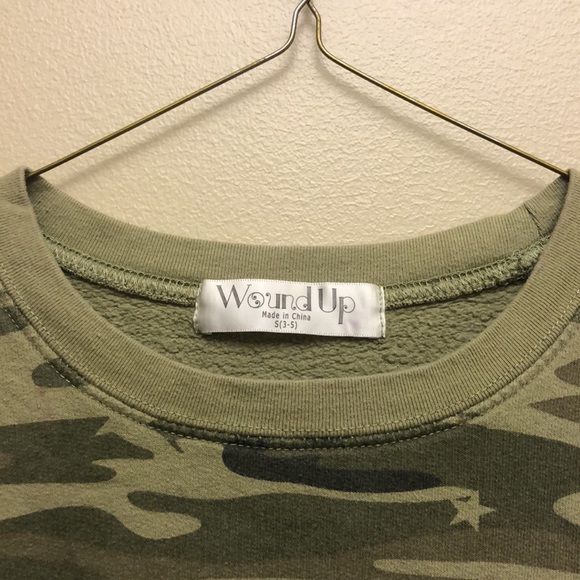 Wound Up Green Camouflage Sorry Not Listening Sweatshirt - Picture 6 of 8